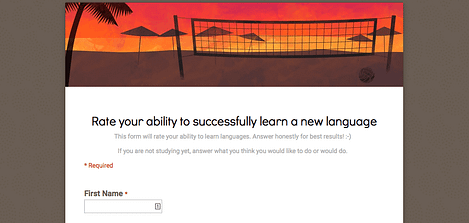 rate your ability to learn a language